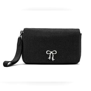 Victoria's Secret Black Phone Wristlet with Bow Accent